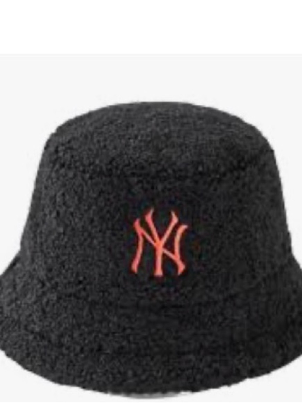 NY Yankees Embroidered Black Tailor Style Sherpa Bucket Hat - adjustable